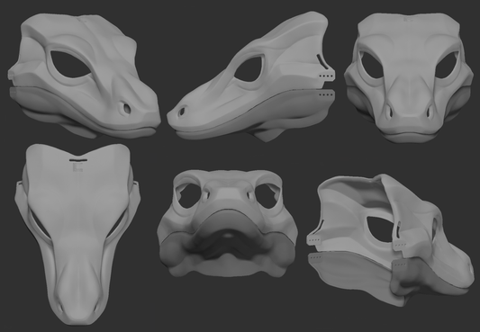 Asian water monitor/Lizard no. 1 - Head base