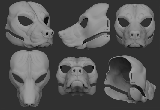 Pitbull, amstaff/Domestic dog no. 3 - Head base