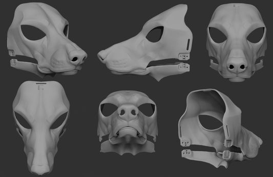 Standard poodle/Slim hunting dog - Head base