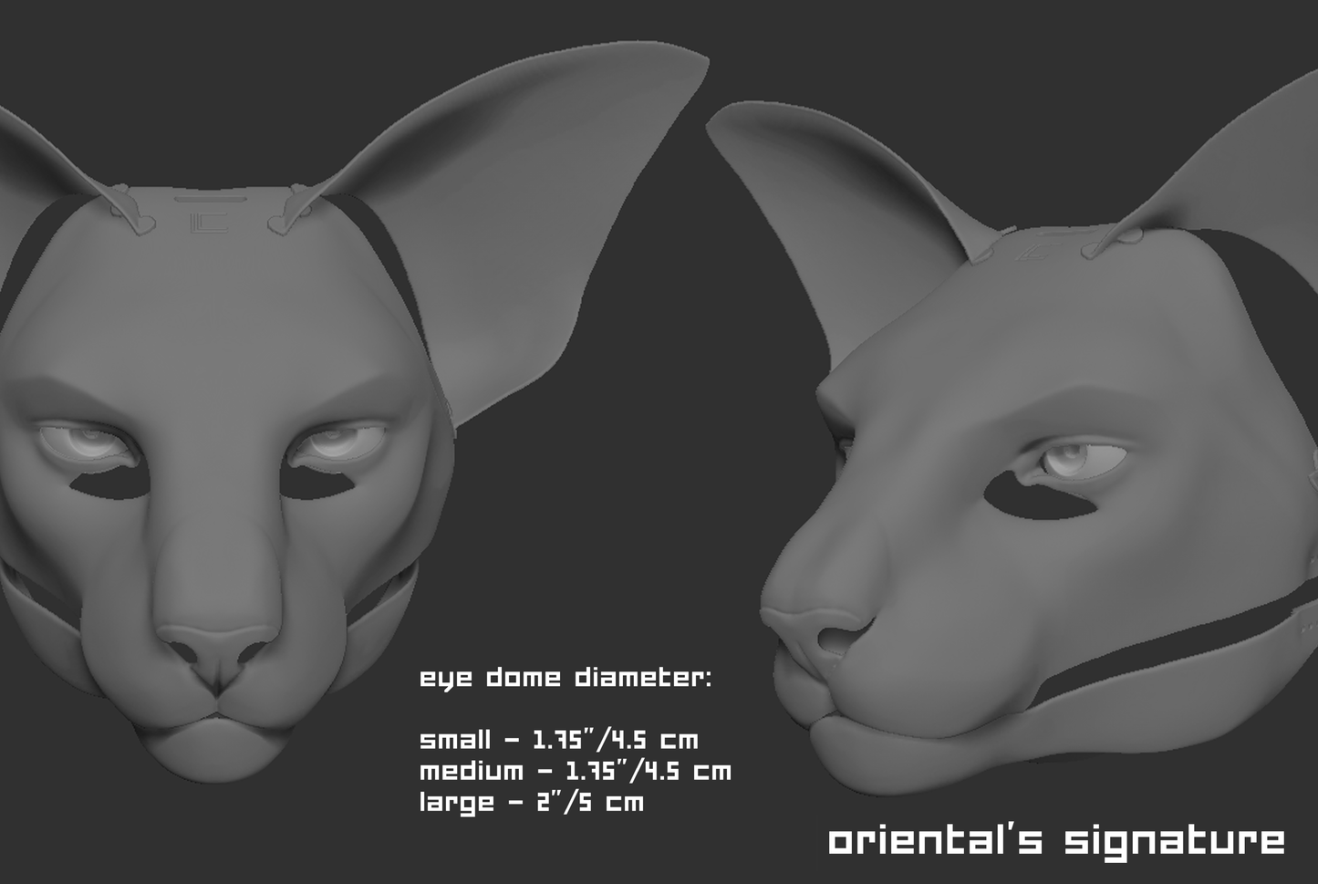 Oriental cat/Small feline no.2 - Head base