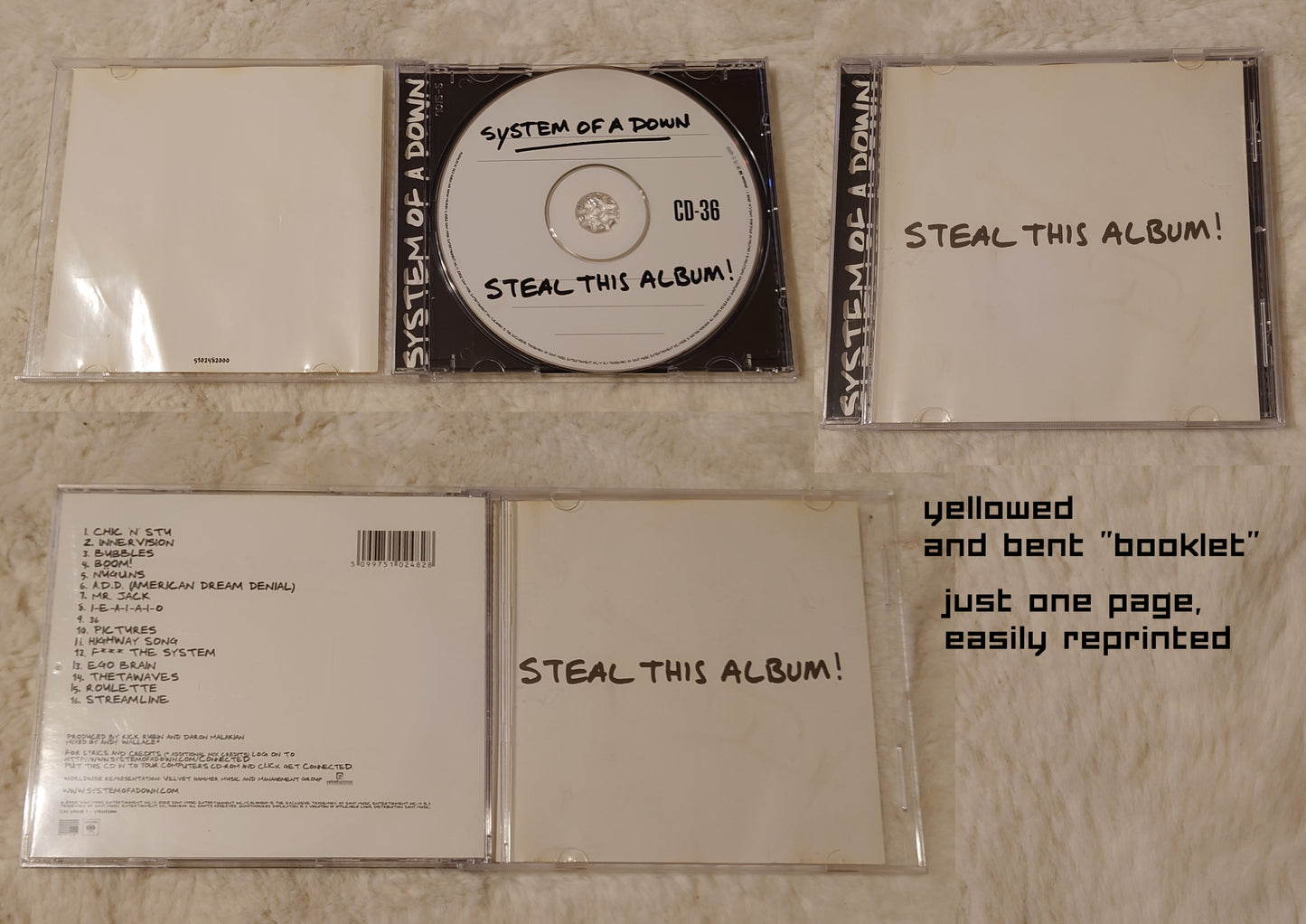 CD albums #3 - Radiohead, Rise Against, Sabaton, Serj Tankian, Soil, System of a Down