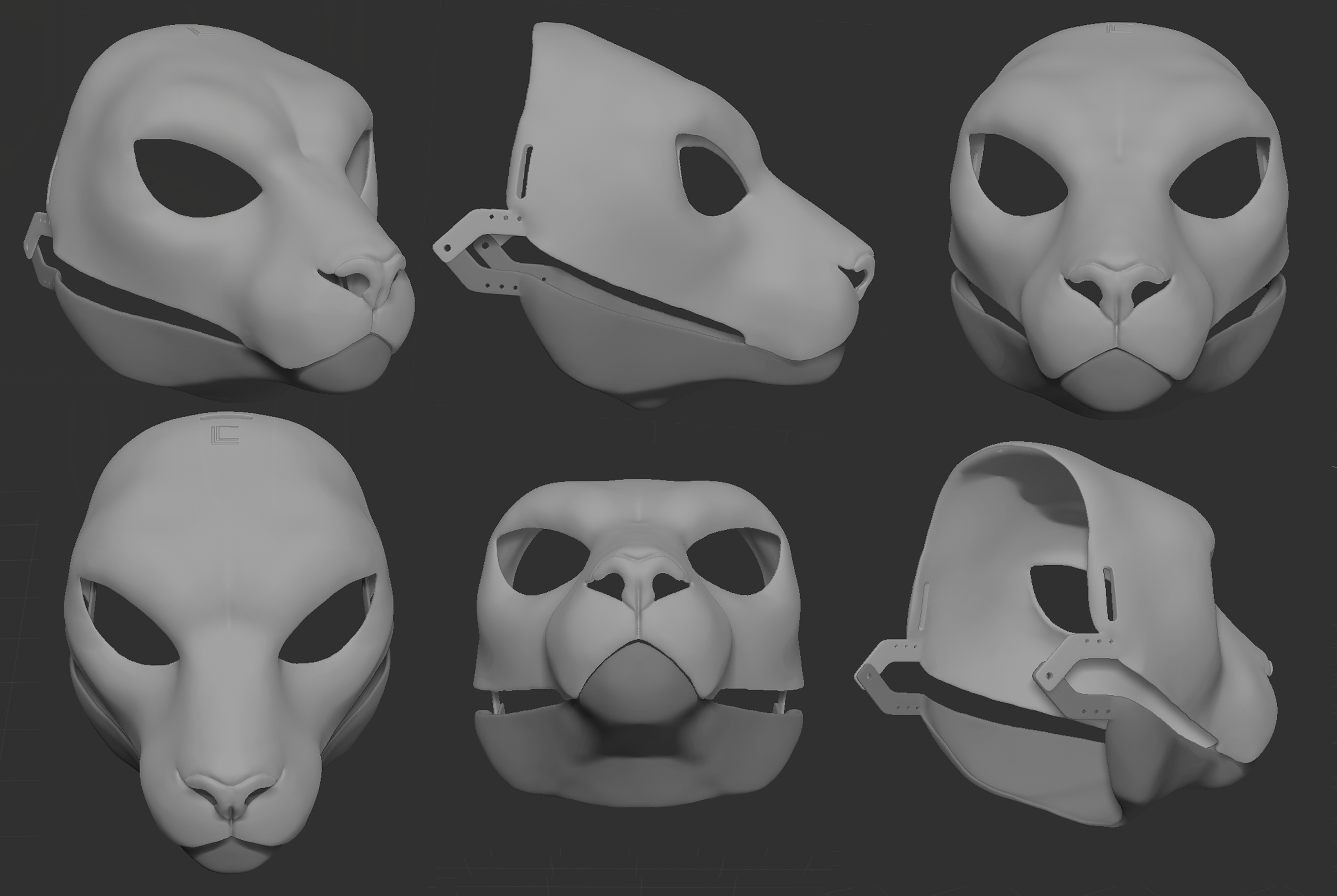 Cheetah - 3D printed fursuit head base 2024