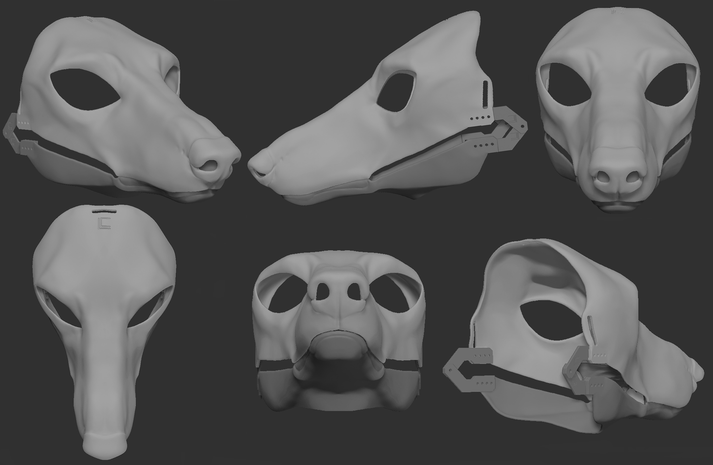 Borzoi/Domestic dog no. 1 - Head base