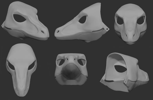 Raptor/Dromaeosaurus - Head base