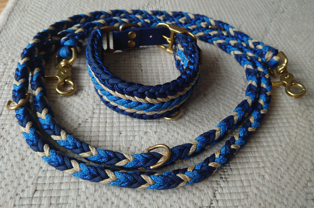 Handmade paracord collar + leash set for medium dogs