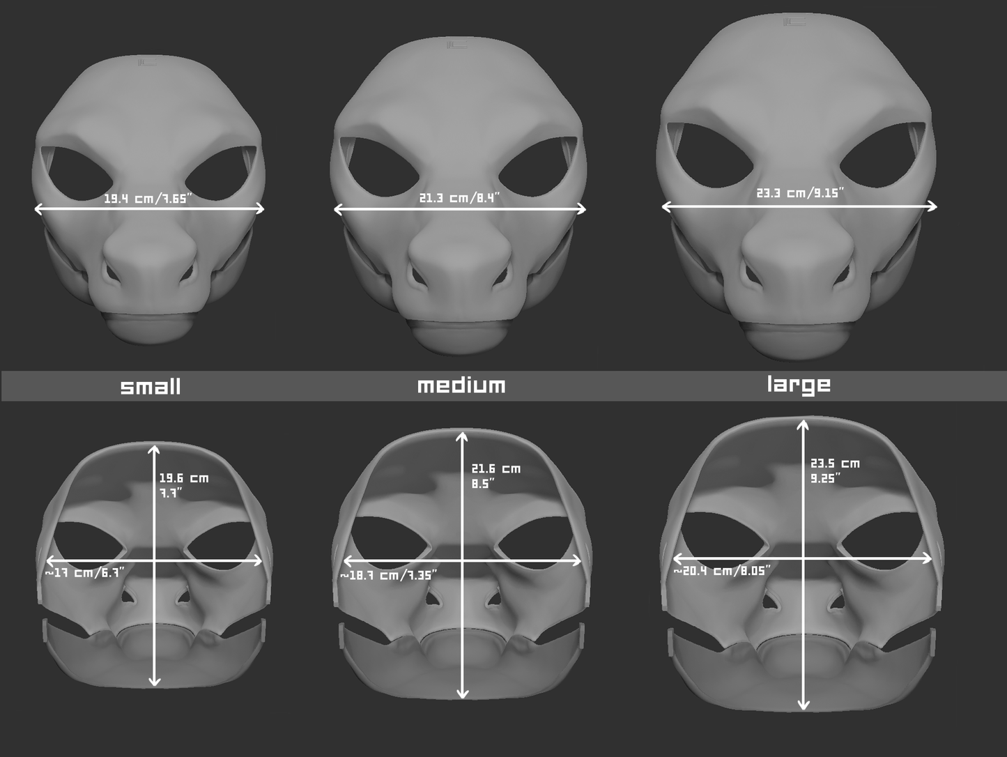 Short-faced Western dragon - Head base