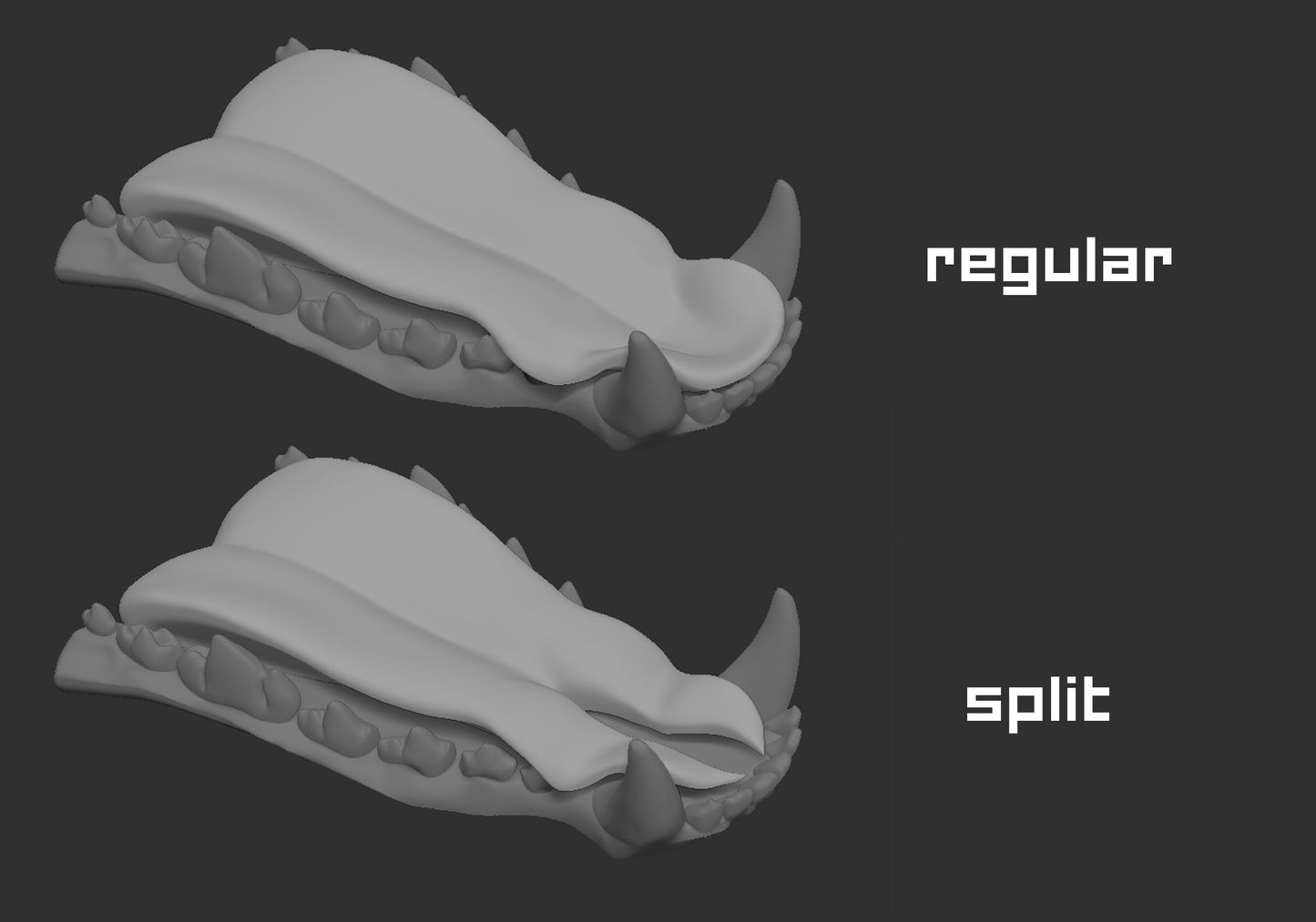 Plastic 3D printed tongue (various species)